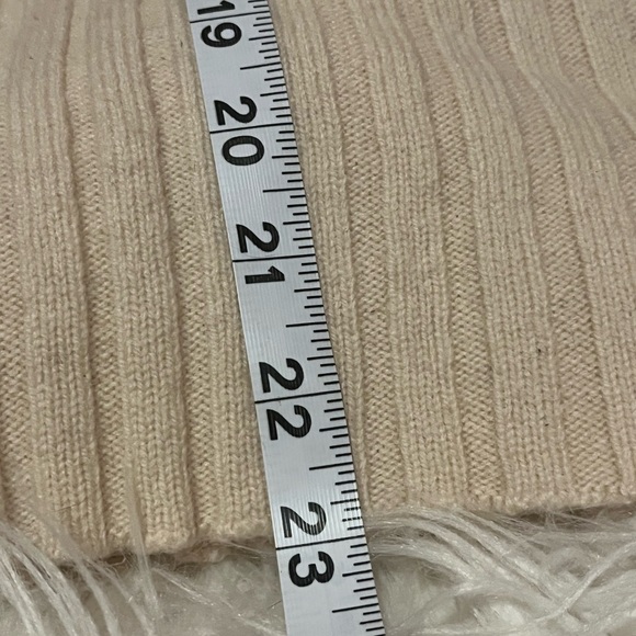 Ann Taylor LOFT Cream Ribbed Turtleneck Sweater Wool Cashmere Blend XL - Picture 3 of 5